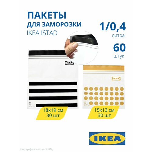 ����� ���� �����, ������ S/M, 0,4/1 � (15x13/18x19 ��), 30+30 ����, ISTAD IKEA ��� ��������� � �������� ���������, ������ ������ 1450 ����