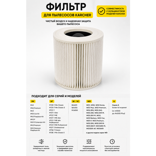 ������ HEPA ��� �������� Karcher WD2 WD3 MV2 MV3 ������������� ������� ������ 2.863?303.0, ������ ������ 866 ����