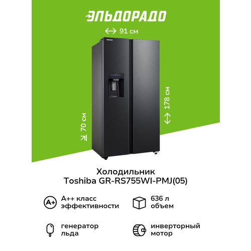 ����������� (Side-by-Side) Toshiba GR-RS755WI-PMJ(05), ������ ������ 174443 ����