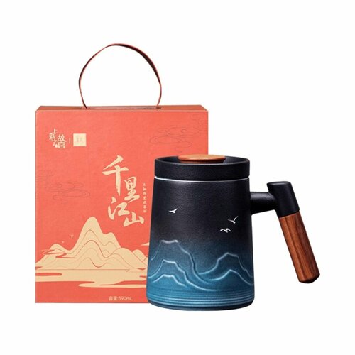 ������������ ������ Xiaomi Pinztea Wooden Handle Ceramic Tea Cup 390 ml (�����), ������ ������ 5590 ����