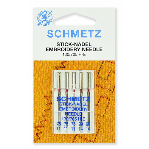 ���� ����������� Schmetz 130/705 �-E �75(3), 90(2), 5 ��., ������ ������ 652 ����